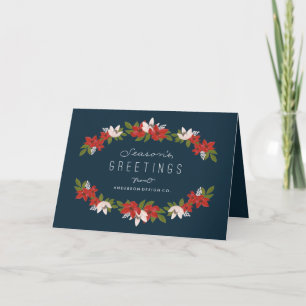 Floral Garland Corporate Holiday Card