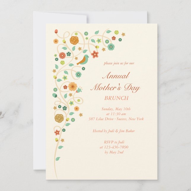 Floral Garland Invitation (Front)