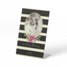 Floral Garland Memorial Pet Cat Dog Golden & Black