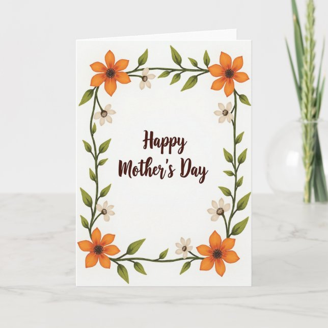 Floral Garland Message Card (Front)