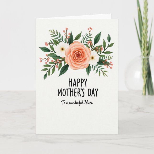 Floral Garland Mothers Day Card (Front)