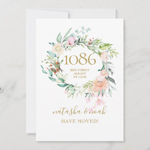 Floral Garland New Home Address Announcement