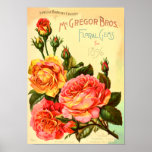 Floral Gems Roses Vintage Seed Catalog Cover Poster at Zazzle