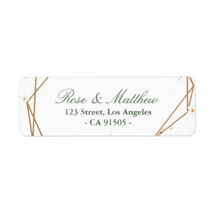 floral geometric address label