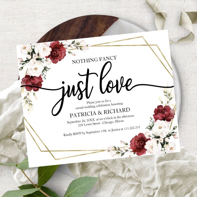 Floral Geometric Budget Wedding Invitations (Creator Uploaded)
