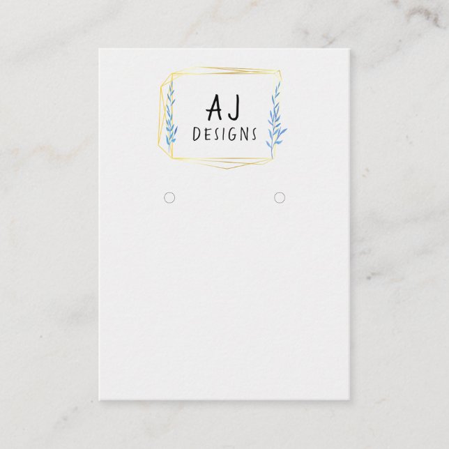 Floral Geometric Gold Earring Display Card (Front)