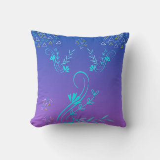 Floral Geometric Gradient Throw Pillow 16" x 16"