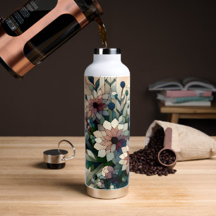 Floral Geometric Mosaic Thermal Water Bottle