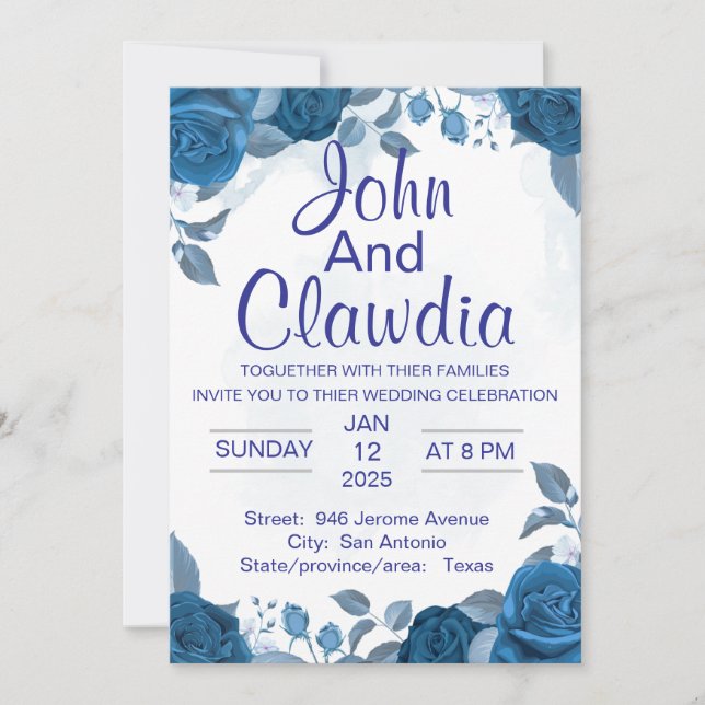  floral geometric personalized wedding invitation (Front)