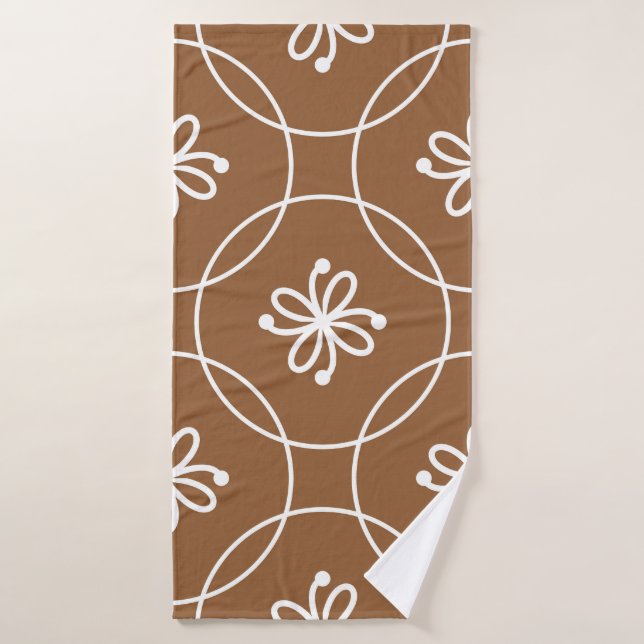 Floral geometric: vintage art pattern. bath towel (Bath Towel)