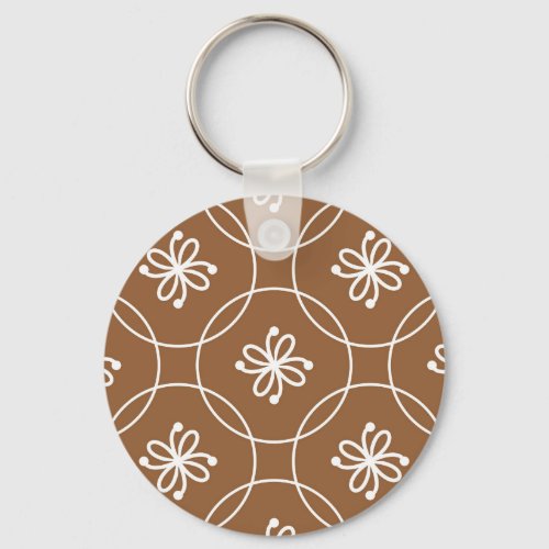 Floral geometric vintage art pattern keychain