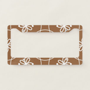 Floral geometric: vintage art pattern. license plate frame
