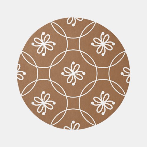 Floral geometric vintage art pattern rug