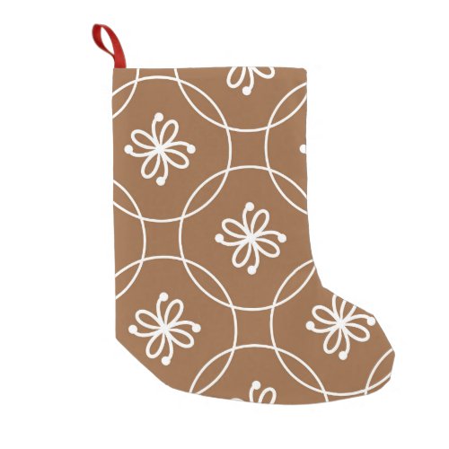 Floral geometric vintage art pattern small christmas stocking