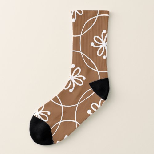 Floral geometric vintage art pattern socks