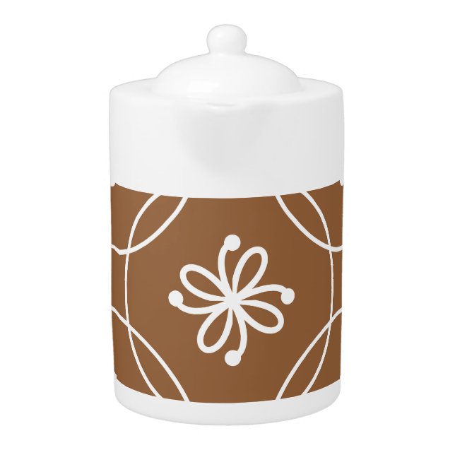 Floral geometric: vintage art pattern. teapot (Front)