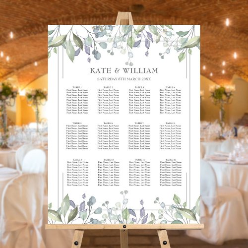 Floral Geometric Wedding Seating Chart Foam Board