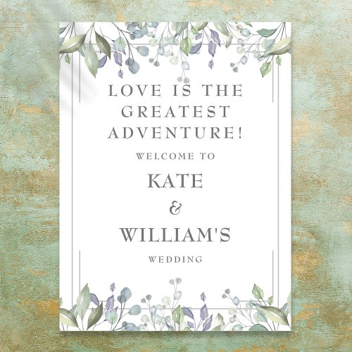 Floral Geometric Wedding Welcome Sign