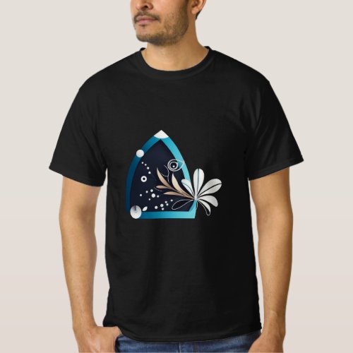 Floral Geometry Tech Brand Icon T_Shirt Design