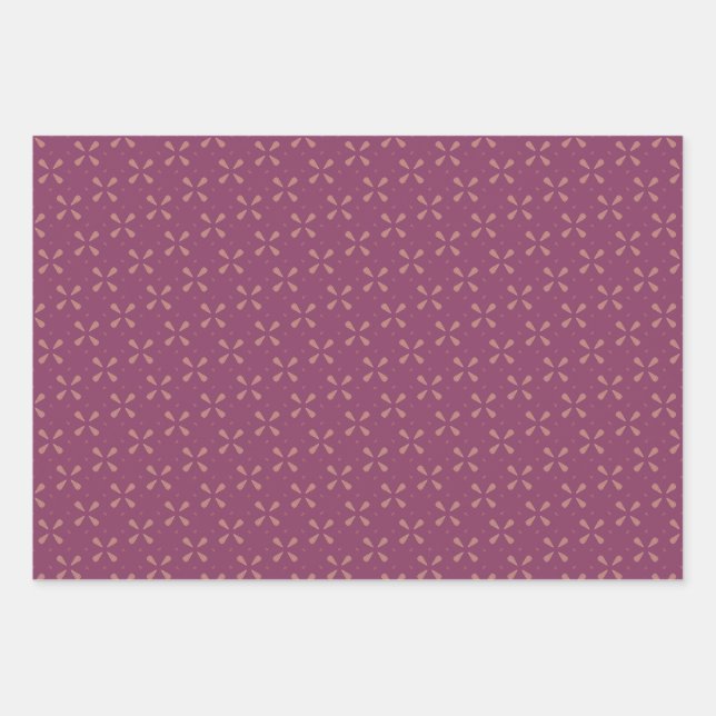 Floral geometry wrapping paper sheets (Front)
