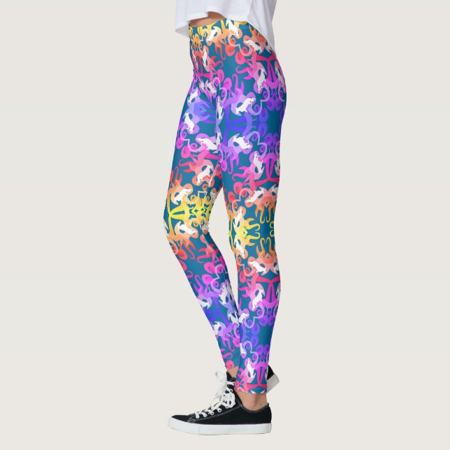Floral German Shepherd pattern Leggings (Left)