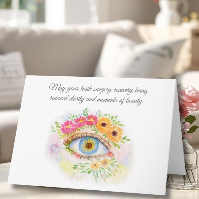 Floral Get Well Lasik Surgery with Peonies  Card (Creator Uploaded)