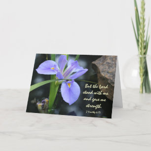 Floral Get Well; Scripture Verse on God's Strength Card