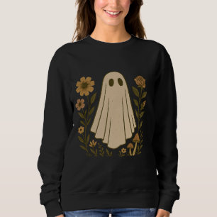 Floral Ghost – Cottagecore Halloween with Mushroom Sweatshirt