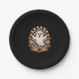Floral Ghost Fall Boho Halloween Paper Plates