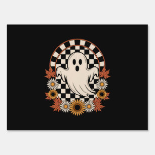 Floral Ghost Fall Boho Halloween Sign