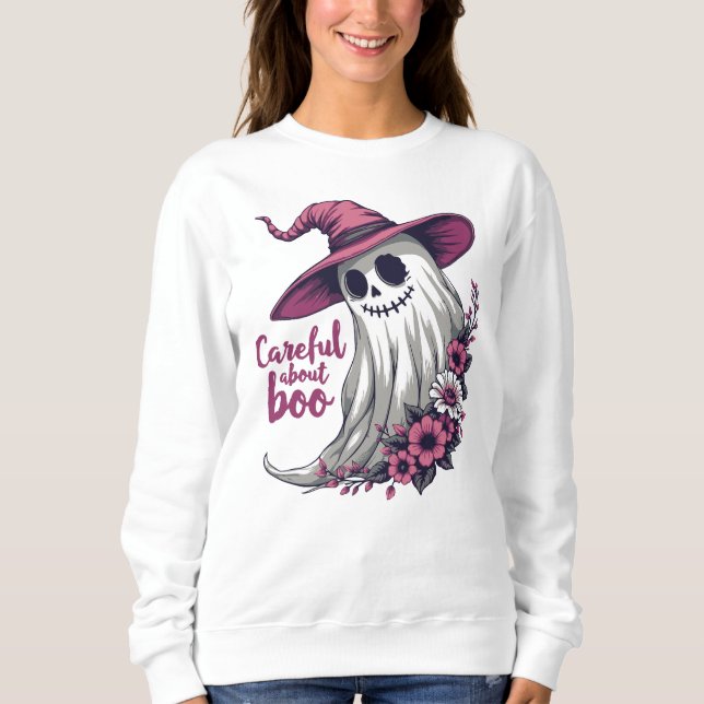 Floral Ghost Halloween Sweatshirt (Front)