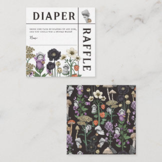 Floral Ghosts Halloween Baby Shower Diaper Raffle Enclosure Card