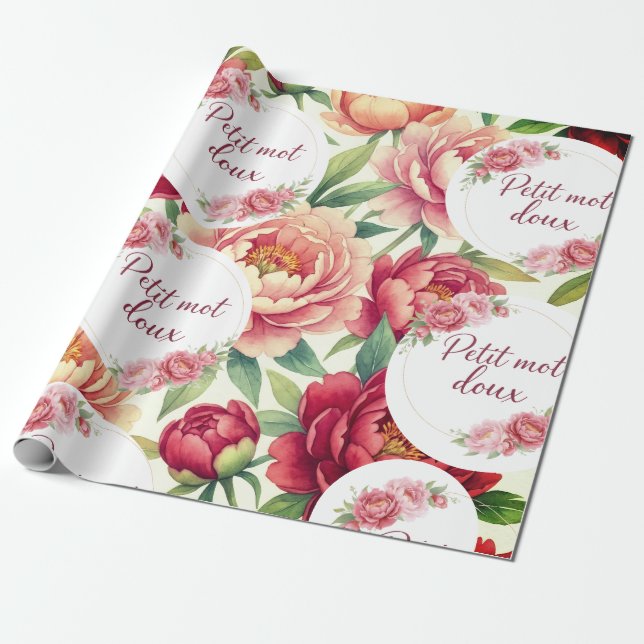 Floral Gift Wrap Sweet Little Note (Unrolled)