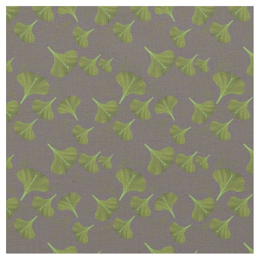 Floral Gingko Leaf Gray Pattern Fabric