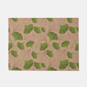 Floral Ginkgo Leaf Pastel Pattern Doormat
