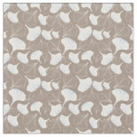 Floral Ginkgo Leaf Taupe Patterned Fabric
