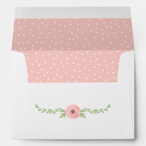 Floral Giraffe Baby Pink Shower  Party Invitation Envelope