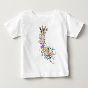 Floral Giraffe Baby T-Shirt