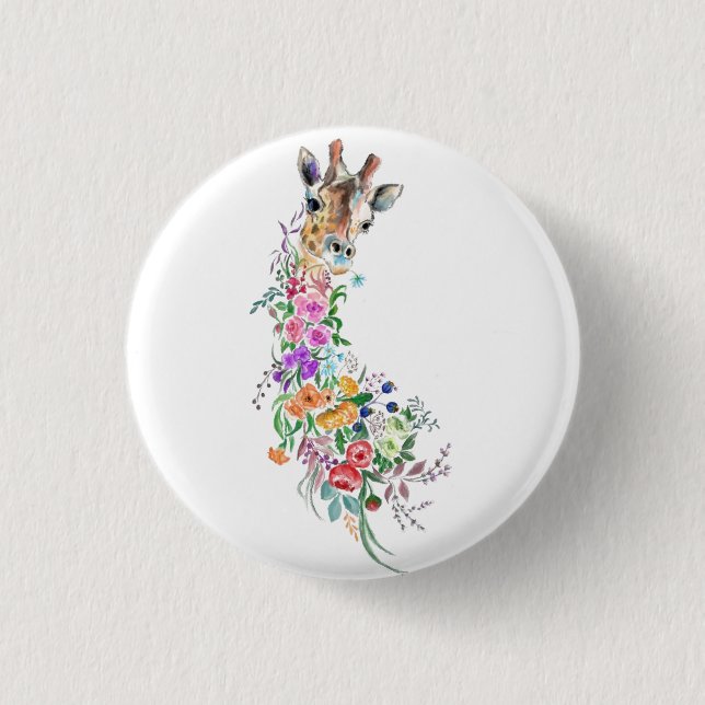 Floral Giraffe Buttons (Front)