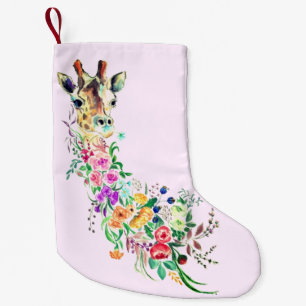 Floral Giraffe Christmas Stocking