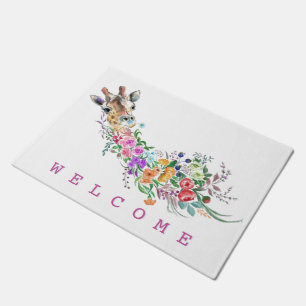Floral Giraffe Doormat
