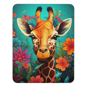 Floral Giraffe Portrait-93192 Door Sign