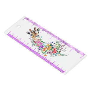 Floral Giraffe Ruler