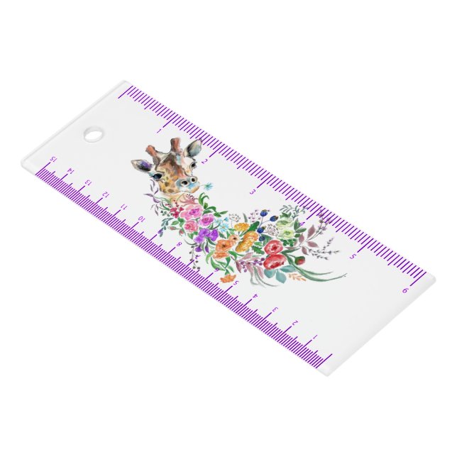 Floral Giraffe Ruler (Angled)