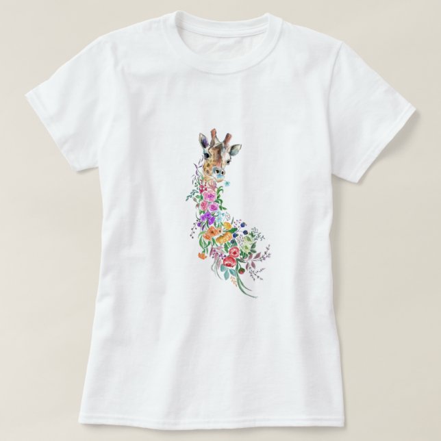 Floral Giraffe T-Shirt (Design Front)