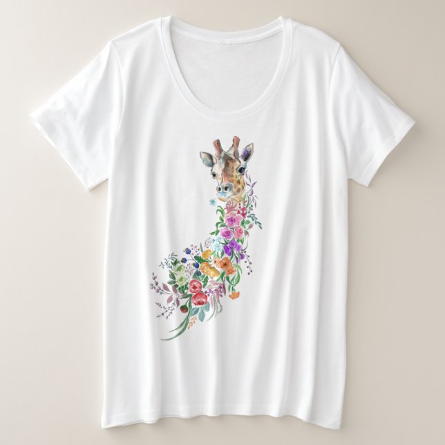 Floral Giraffe T-Shirt (Design Front)