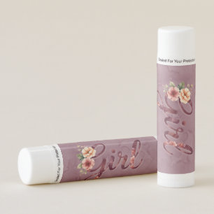 Floral Girl Baby Shower Favor Lip Balm