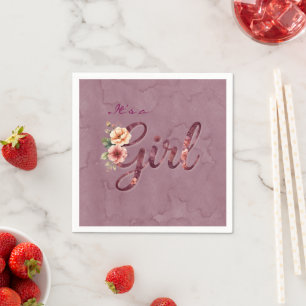 Floral Girl Baby Shower Napkins