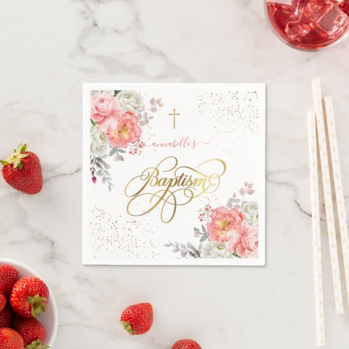 Floral Girl Baptism  Napkins