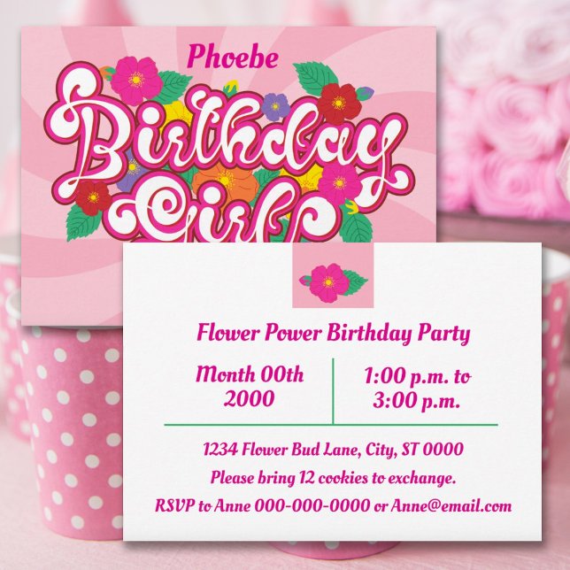 Floral Girl Birthday Party Invitation (Creator Uploaded)